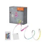 Banda LED RGB dublu-adeziva pentru interior Ledvance, 5 V, 5 W, lumina multicolora, cu telecomanda, 5 m, IP20