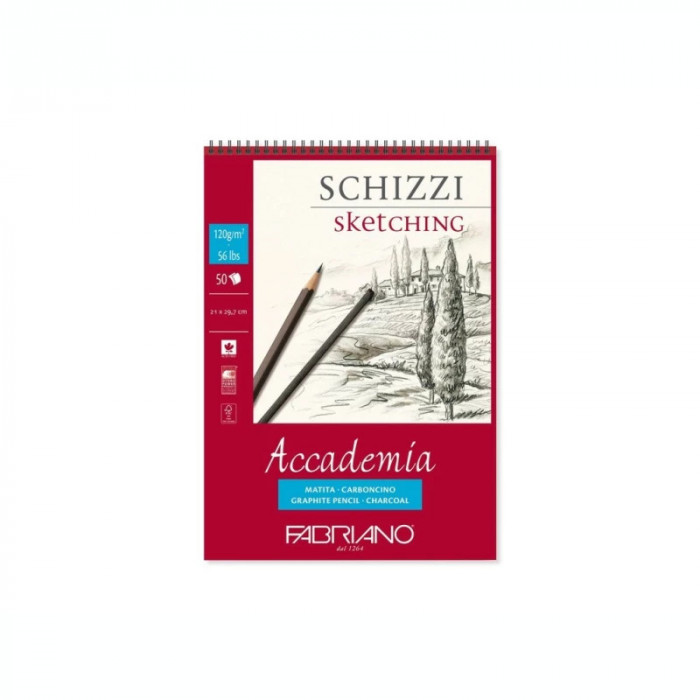 Bloc desen Accademia Schizzi A4 cu spiră Fabriano