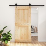 Ușă glisantă cu set de feronerie 95x210 cm, lemn masiv de pin