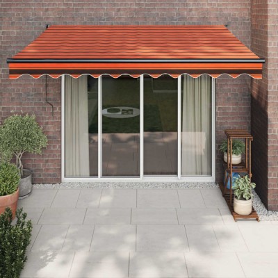 Copertină retractabilă automată, portocaliu și maro, 3x2,5 m foto