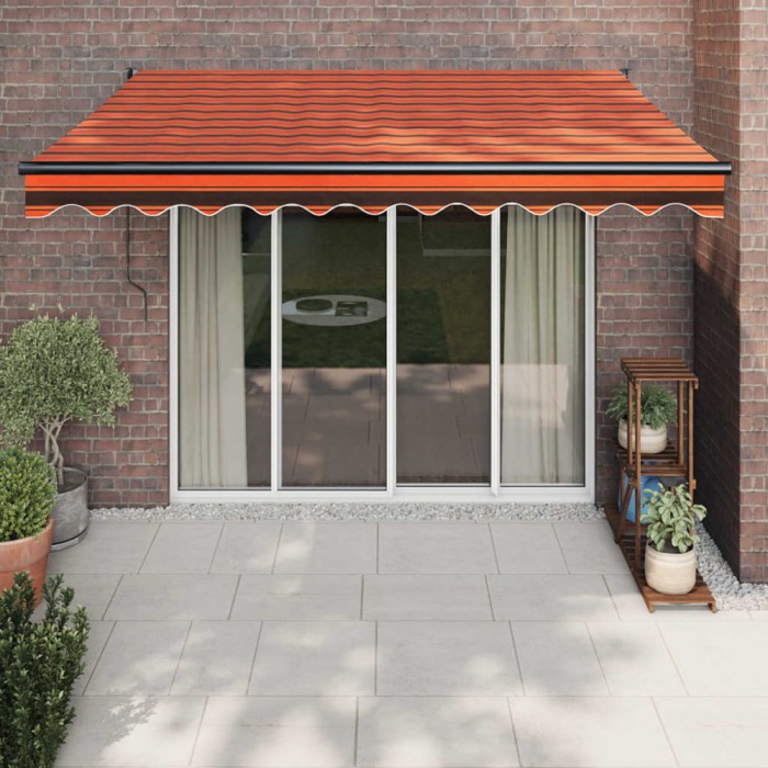 Copertină retractabilă automată, portocaliu și maro, 3x2,5 m