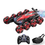 Masina electrica copii ZYTEQ&reg; 8 roti 4WD, telecomanda 2.4G + control ceas, drift cu aburi, cascadorii 360&deg;, viteza mare, rosie