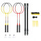 NRZ264 Aluminiu / Set badminton 4 rachete + 3 săgeți din pană + plasă 600x60cm + husă Nils
