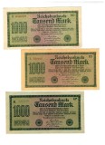 Germania 1922 - 1000 Mark, lot 3buc cu filigrane diferite