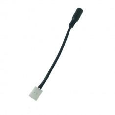Cablu alimentare benzi Led 8mm, cu conector 2.1 5.5mm mama la conexiune 2 pini, lungime 15cm, negru
