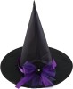 Palarie de vrajitoare pentru Halloween Jvaenousn, tesatura, negru/violet, 38 x 35 cm