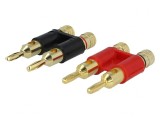Conector Banană 4mm Aurit Dubli pe Cablu