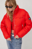 Cumpara ieftin Tommy Jeans geacă femei, culoarea roșu, de iarna, oversize DW0DW17503