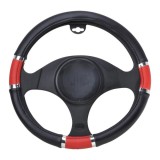 Husa volan Chrome Ring Red, material cauciucat, diametru 37-39cm