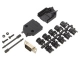 D-Sub 9-Pin Mufă Tată Lipire Neagră Kit Complet