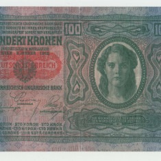 AUSTRIA - UNGARIA - 100 Kronen/Korona/Coroane 1912 TIP A , B1.40