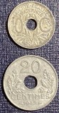 LOT MONEDE ZINC FRANTA 10 CENTIMES 1941 + 20 CENTIMES 1942 / STAREA DIN POZE/ p, Europa