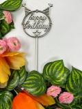 Topper in forma de coif cu textul ,,Happy Birthday