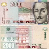 Bancnota Columbia 2000 Pesos 2012 UNC, Necirculata