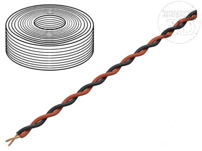 Cablu electric 2x0,04mm2 Cu PVC negru și roșu - 100m foto