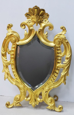 Oglinda de toaleta din bronz aurit, Franta, cca. 1900 foto