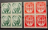 Serie Germania Reich-ul German 1934 Plebiscitul din Teritoriul Saar Blocuri de Patru M&acirc;ini Ocrotind Saar Vulturul Neștampilate - CLKW1