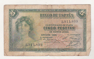 bnk bn Spania 5 pesetas 1935 foto