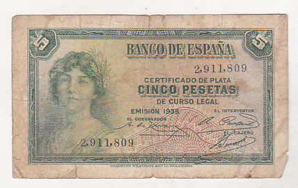 bnk bn Spania 5 pesetas 1935