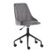 Scaun birou pentru copii HM Break, tapiterie stofa tip catifea, inaltime reglabila, roti pivotante, 100 kg, gri inchis