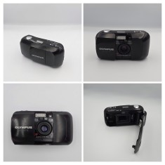 Olympus Mju-1 (Stylus) 35 mm, lansat in anul 1991, functioneza cu baterie din comert CR123A, Aparat foto de colectie