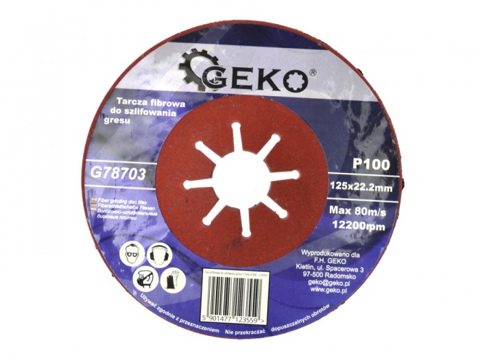 Disc din fibra pentru slefuire 125mm, Geko G78703