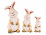 Cumpara ieftin Set 3 figurine Iepurasi ceramica multicolora 10.5x9x20.5 cm, 7.5x7.5x16 cm, 5.5x5x10.5 cm