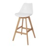 Scaun Bar Urban Pitaya Alb, Cadru Lemn, 100 cm - Goodhome - Scaun Bucatarie/Living/Hol, Design Ergonomic