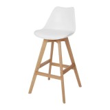 Cumpara ieftin Scaun Bar Urban Pitaya Alb, Cadru Lemn, 100 cm - Goodhome - Scaun Bucatarie/Living/Hol, Design Ergonomic