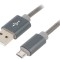 Cablu USB 2.0 A - Micro B 1m Gri