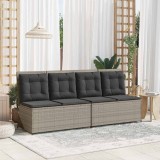 vidaXL Bancă de grădină cu pernă Gri deschis Rattan poli 3394472