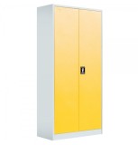 Fiset dulap metalic 4 polite+baza, 180x80x35 cm, 60 kg/polita, usi color galbene, dulap metalic neasamblat