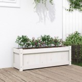 VidaXL Jardinieră de grădină, alb, 90x31x31 cm, lemn masiv de pin 837451