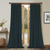 Set draperii din catifea cu rejansa din bumbac tip fagure, Madison, 150x230 cm, densitate 700 g/ml, Denim, 2 buc