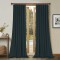 Set draperii din catifea cu rejansa din bumbac tip fagure, Madison, 150x230 cm, densitate 700 g/ml, Denim, 2 buc
