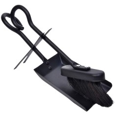 Set de faras si matura pentru semineu, Herum&amp;reg;, Negru, 30 cm, 2 buc foto
