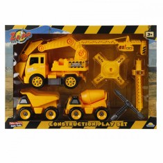 Set 3 vehicule de constructie si accesorii, Zapp Toys