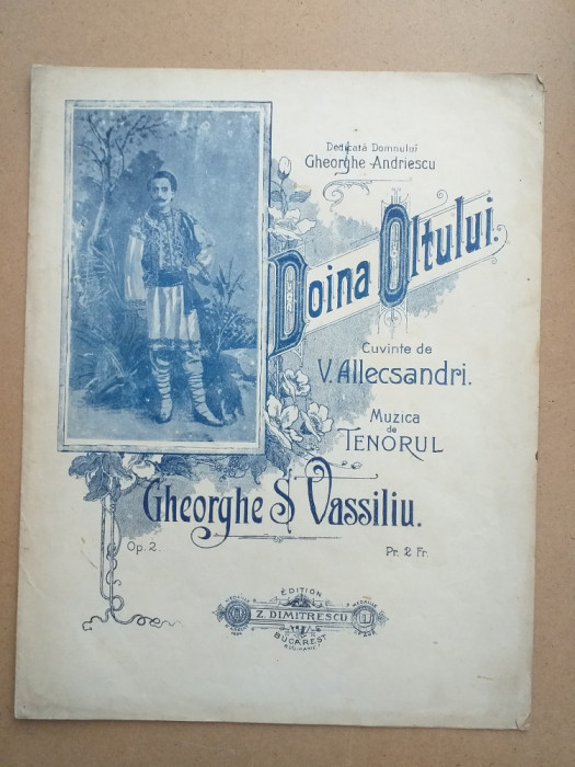 PARTITURA MUZICALA ROMANEASCA-DOINA OLTULUI-INCEPUT DE SEC XX