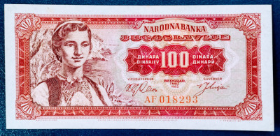 IUGOSLAVIA 100DINARI-1963-P75 UNC foto