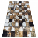 Covor PATCHWORK 21718 maro - Piele de vaca, pătrate, 160x230 cm