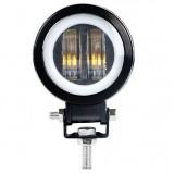 Proiector Led, 7D Optic, 20W, 12V-24V, 7.5CM, Rotund, Pentru ATV, Jeep, Moto, Spot HAL453, General