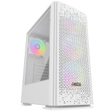 Carcasa PC AQIRYS Gacrux White RGB, ATX, 4 ventilatoare 120mm RGB, Sticla Securizata, Mesh, Watercooling Ready