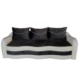 Canapea Extensibila Simona, 225x74x100 Cm, Negru, Alb