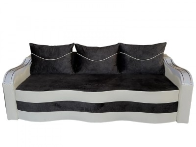 Canapea Extensibila Simona, 225x74x100 Cm, Negru, Alb foto