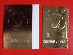 RAS AL KHAIMA, APOLLO 11 - MNH GOLD PERF./IMPERF.