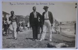 CARMEN SYLVA, INSTANTANEU PE PLAJA , FOTOGRAFIE FORMAT CARTE POSTALA , PERIOADA INTERBELICA