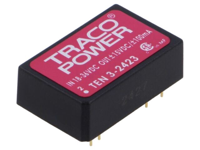 Convertor DC/DC 3W TRACO POWER 18-36VDC la 15VDC și -15VDC