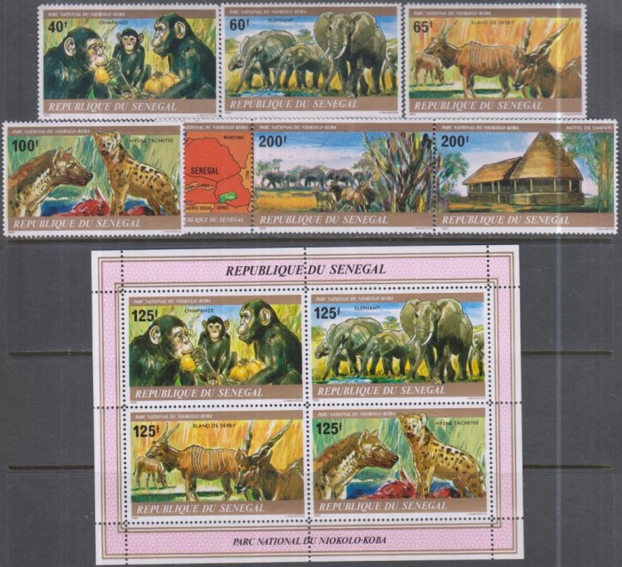 Timbre cu faună africană din Senegal