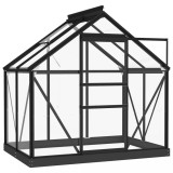 Sera din sticla, antracit, 155x103x191 cm, aluminiu
