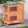Cusca Iepuri Exterior Lemn 4 Usi VidaXL Maro 90x45x89cm Animale Mici